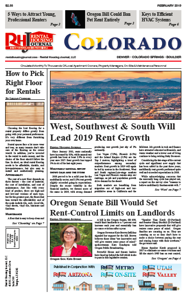 Rent growth in Colorado February 2019