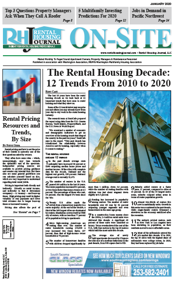 Rental Housing Journal On-Site Seattle Washington Puget Sound Edition January 2020