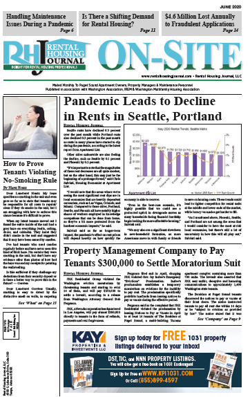 Seattle Washington On-Site Rental Housing Journal June 2020
