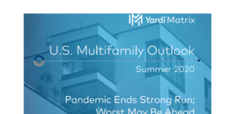 Yardi Matrix multifamily outlook for the summer of 2020 shows more pain ahead for the rental housing industry