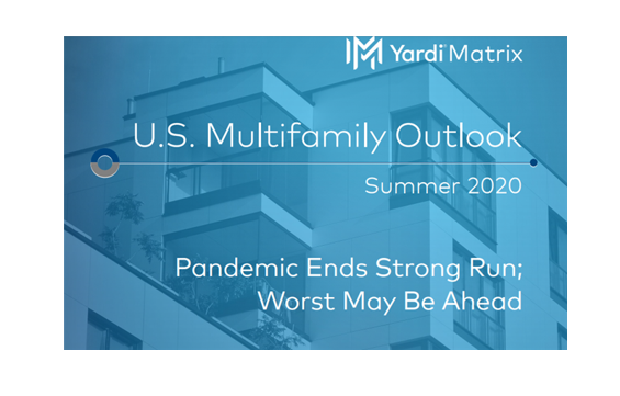 Yardi Matrix multifamily outlook for the summer of 2020 shows more pain ahead for the rental housing industry