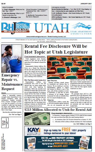 Utah Rental Housing Journal January 2021