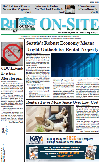 Seattle Metro On-Site Rental Housing Journal April 2021 Puget Sound Edition