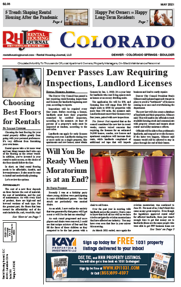 Colorado Rental Housing Journal May 2021Denver passes law requiring rental property inspections
