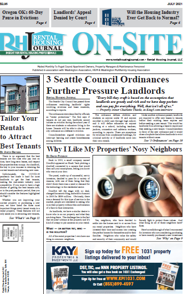 Seattle On-Site Rental Housing Journal July 2021