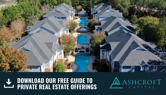 #2. Your Gains Can Be Deferred If you sell a property that you've invested in and put the proceeds towards purchasing a similar property, your capital gains taxes can be deferred to a later date, which is called a 1031 tax-deferred exchange (3). During this process, a qualified intermediary will hold the proceeds from the sale until the money can be transferred to the other property's seller. Engaging in a 1031 allows you to avoid the 15-20% long term capital gains tax rate (5). #3. Can Be Used As Hedge Against Inflation Over time, the value of a dollar increases as a result of inflation. While the value of currency will invariably increase over time, the rate of inflation isn't always consistent. As inflation rises, the cost of everything goes up, including real estate (2). When property values increase, the property owner can charge more for rent, which ensures a higher revenue stream. By keeping pace with inflation, you gain an advantage that is difficult to obtain with stock market investments. It’s never too early to start generating passive income. Placing some of your money into multifamily private placements could help you balance your portfolio and reduce the potential for losses. To assist you on this journey, download this free 20-page guide to Understanding Real Estate Private Placements. 1. Investopedia. “Reasons to Invest in Real Estate vs. Stocks” 2. Forbes. “How Buying a House Can Hedge Against Inflation.” 3. Internal Revenue Service. “IRS 1031 Exchange.” 4. Zillow. “Recovery Added $11.3 Trillion to U.S. Housing Value in the 2010s.” 5. Investopedia. “1031 Exchange Rules: What You Need to Know.” DISCLAIMER: Ashcroft Capital LLC is not an investment adviser or a broker-dealer and is not registered with the U.S. Securities and Exchange Commission. The information presented in this email should not be used as the sole basis of any investment decisions, nor is it intended to be used as advice with respect to the advisability of investing in, purchasing or selling securities, nor should it be construed as advice designed to meet the investment needs of any particular person or entity or any specific investment situation. Nothing in this advertisement constitutes legal, accounting or tax advice or individually tailored investment advice. The reader assumes responsibility for conducting its own due diligence and assumes full responsibility of any investment decisions.