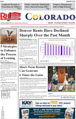 Colorado Rental Housing Journal January 2022 helpful, useful content for rental property owners and managers