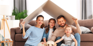 Family in new apartment home::The popularity of apartment living is growing with a wide variety of renters at all income levels, ages and stages of life.