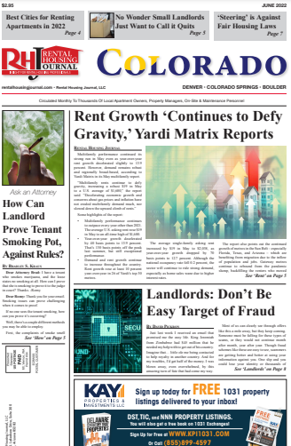 Colorado Rental Housing Journal June 2022 helpful, useful content for rental property owners and managers