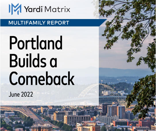 Portland’s multifamily sector is building a comeback as construction activity stays elevated,  rent development is consistent and the employment market is recouping losses,