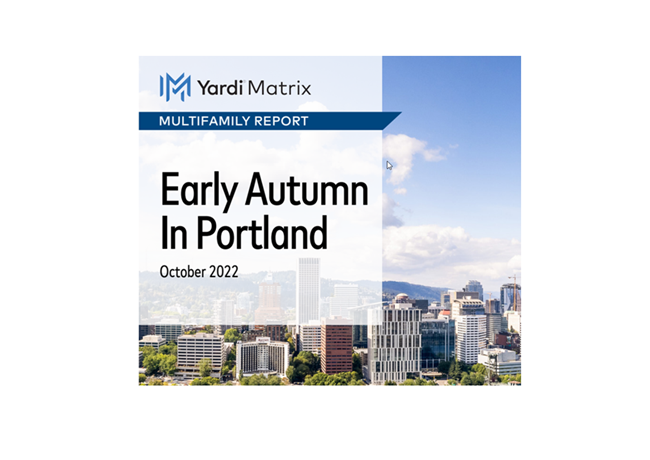 Portland rent growth has moderated and matches much for what is going on with rents across the U.S., Yardi Matrix says in the autumn report