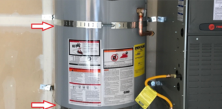 rental property maintenance plumbing and water heater secured with straps in earthquake prone areas of the country