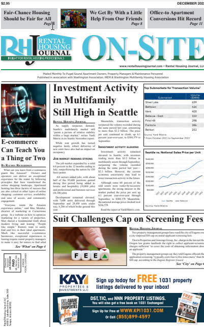 Colorado Rental Housing Journal December 2022 helpful, useful content for rental property owners, property managers and landlords