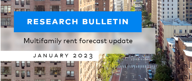 1-27-23 yardi matrix special reserach bulletin Asking rent forecast for 2023 has been downgraded from 3.1 percent to 2.6 percent rent growth in the latest Yardi Matrix Special Bulletin.