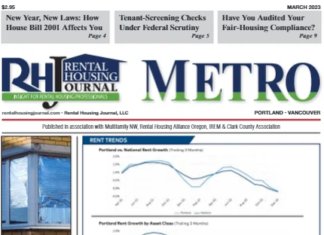 Portland Metro Rental Housing Journal March 2023 helpful, useful content for rental property owners, property managers, landlords and maintenance personnel