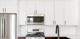 The future of countertops in rental housing is the modern, fresh look of white and gray quartz countertops, sought-after by tenants.