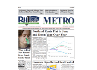 Touch or click here to see the July print edition of Portland Metro Rental Housing Journal for July 2023 featuring rental prices