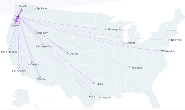 In 2024, 39% of Apartment List users searched for their next rental in a new metropolitan area with new Portland renters coming from Seattle
