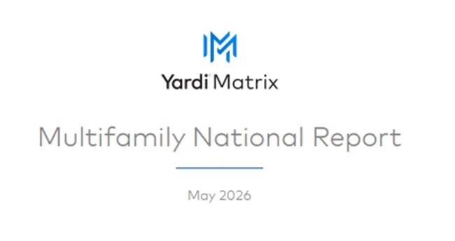 6-8-26 Yardi Matrix Multifamily advertised rents increased in May, but growth is flat year-over-year as occupancy falls to its lowest level since 2013.