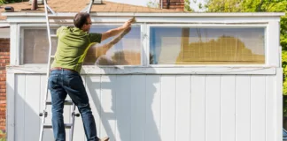 For rental property maintenance ladder safety training should include four employees: one on the ladder and two to three on the ground. 